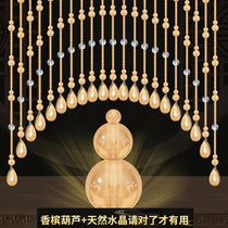 Crystal bead curtain guest restaurant decorative curtain partition curtain bedroom toilet door curtain gourd feng shui curtain free of punching