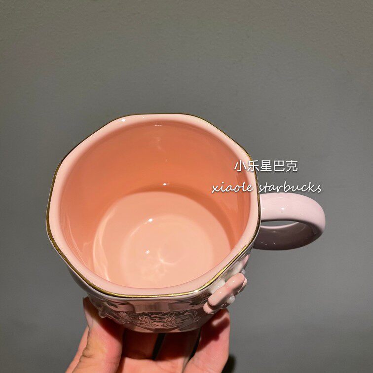 термос 星巴克樱花杯子2021粉白金樱花圆饼包马克玻璃杯吸管保温随行水杯