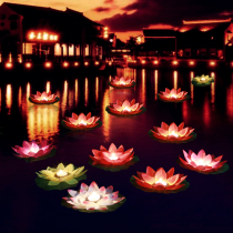 Tanabata Valentines Day Mid-Autumn Water Lotus Silk Cloth Lotus Light River Light River Lantern Wish Light
