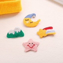 Childrens knitted hairpin cute star hairclip little girl moon bbclip Korean Girl clip Princess headdress