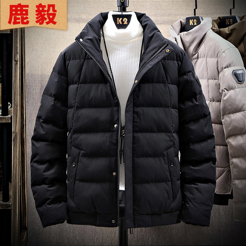 鹿毅2棉衣男士外套2019新款韩版潮流冬季加厚棉服棉袄工装面包服