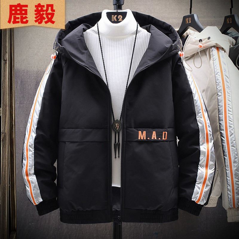 鹿毅1冬季男士棉服外套2019年新款短款韩版潮流帅气棉衣棉袄冬装