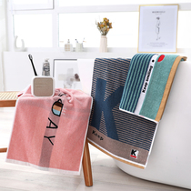 2 strips of couples pure cotton thick towel water absorption quick dry do not lose hair household cotton men and women wash face Bath adult