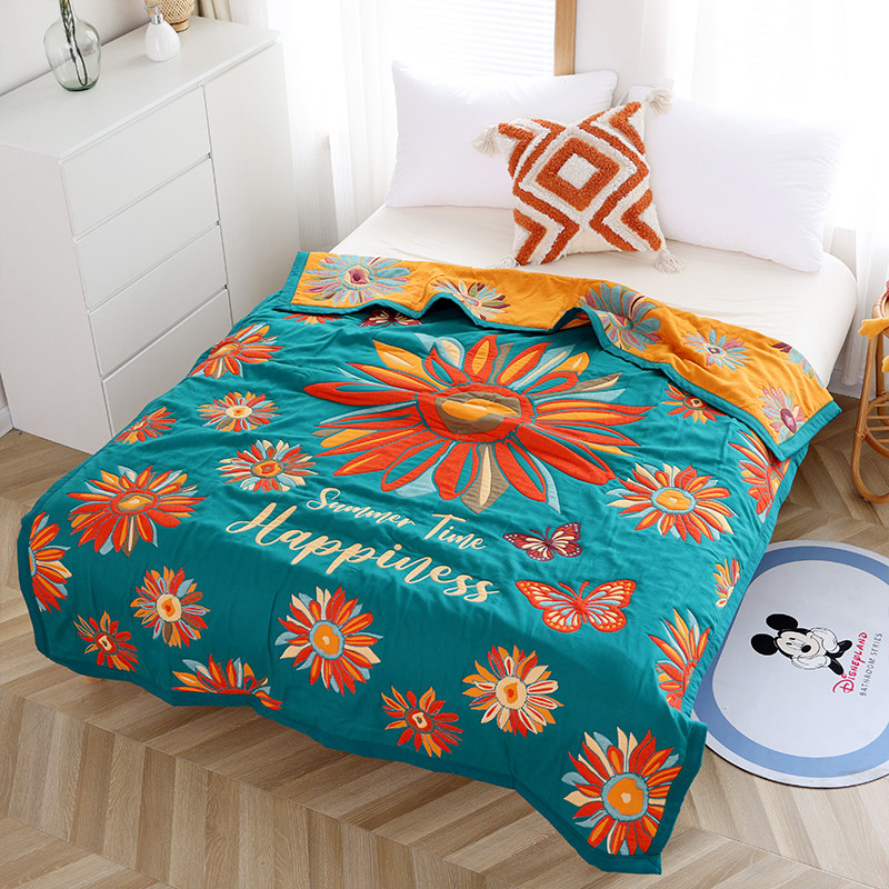 ten Layers Pure Cotton Gauze Cover Blanket Autumn Winter Thickened Warm Bread Quilted By Single Student Dormitory Quilt Full Cotton Afternoon Nap Blanket-Taobao