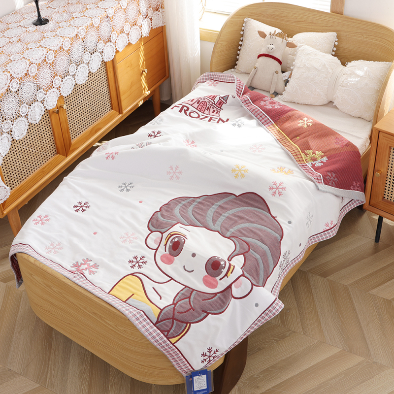 Cartoon Pure Cotton Gauze Children's Blanket New Single-Person Household All-Cotton Quilt for All Seasons Sofa Blanket Towel Blanket