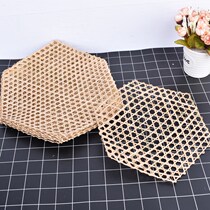 Bamboo grid net kitchen Bamboo grid net Bamboo woven net mat Mat Decorative plaid bamboo strip Hotel bamboo placemat plate meal