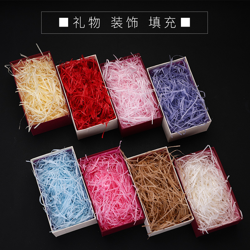 Wedding Supplies Raffi Grass Crushed Paper Silk Birthday Gift Box Gift Box Filler Wedding Happy Sugar Box Accessories Packaging
