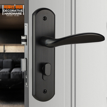 Colessee KLS mute indoor door bedroom door lock 304 stainless steel room door wood door lock gun black MH-02