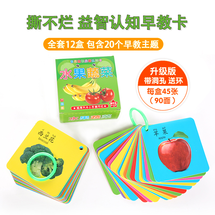 Children Early Teaching Cognitive Cards Baby Animal Epistemogram Toddlers Watch Picture Literacy baby Toys puzzle Puzzle Mind