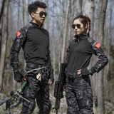 Дорожный камуфляжный летний черный дышащий тактический комплект, короткий рукав