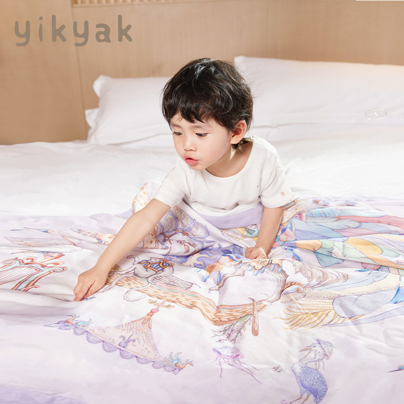 yikyak bamboo cotton cotton cloth baby boy bamboo fiber cover blanket breathable spring autumn air conditioning quilt-Taobao