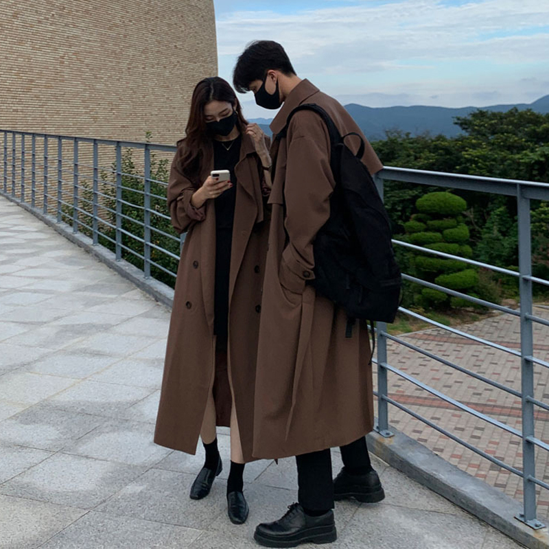 Осень и зима плюс хлопковая утепленная парная ветровка, мужской плащ для британских и немецких мальчиков, пальто-плащ средней длины