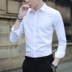 Áo sơ mi nam một màu trắng chính thức chiếc váy nam dài tay bông Hàn Quốc phiên bản của thanh niên thân áo quần áo bảo hộ mùa xuân và mùa thu kinh doanh làm việc. 