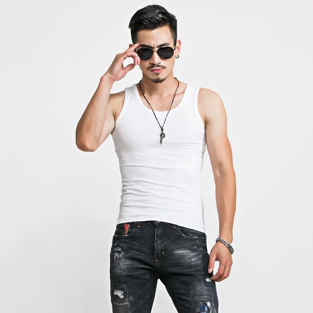 . Vest mens Summerdale đánh dấu vest cơ thể lớn mã cross-bar A-màu cổ áo sơ mi dưới bên ngoài mặc nam giới.