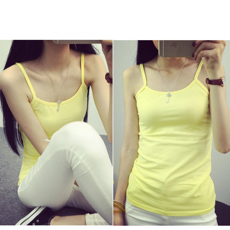 Một sling nhỏ vest nữ thân bông lookth mỏng 1-2 miếng mùa hè womens học sinh giỏi nhất bottomshirt.