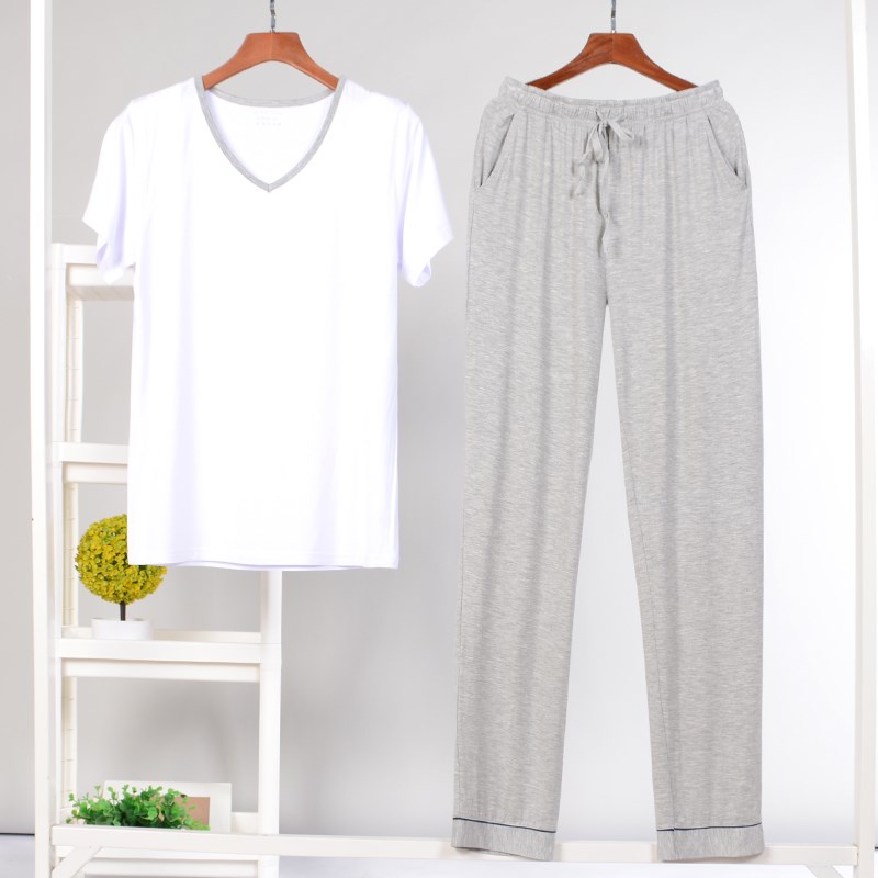 Mens mùa hè vòng mỏng Modale quần ngắn tay nhà phù hợp có thể bên ngoài mòn trong một bộ đồ pajama.