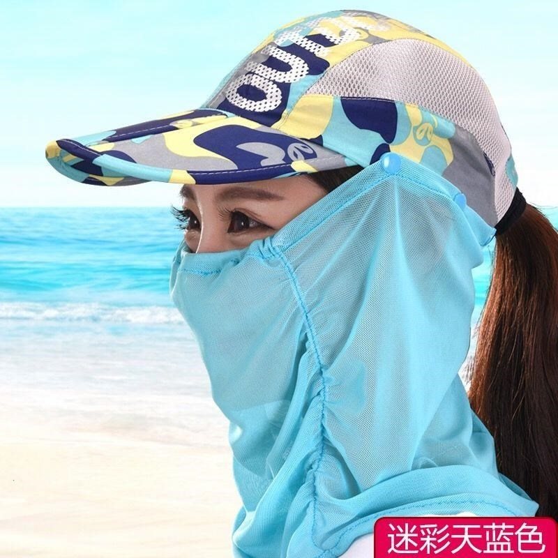 mũ nón Veil Ice tay Womens Hàn Quốc phiên bản của những người đàn ông đội mũ mặt trời và phụ nữ có thể gấp đi xe đạp ngoài trời nắp mặt trời bóng râm.