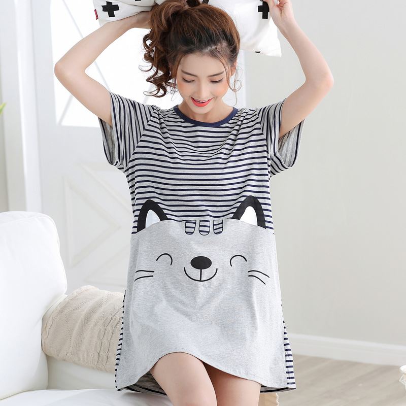 Pajama womens mùa hè váy-một-trong một phương tiện có độ dài đáy nhà váy thuận tiện để mặc váy mỏng.