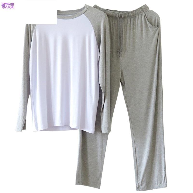 pajama Mordale quần dài tay Mens mùa hè lỏng kích thước lớn mỏng mùa xuân và mùa thu thể thao mặc giản dị nhà thiết.