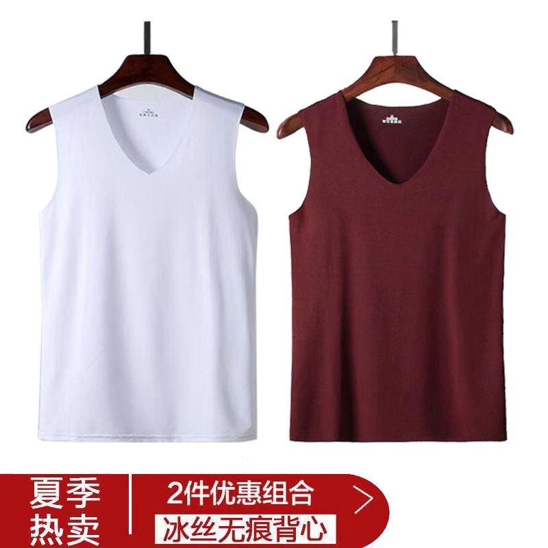 (Mã lớn tùy chọn không có dấu) vest nam mùa hè đánh dấu bottomshirt áo không tay T-shirt mùa xuân váy