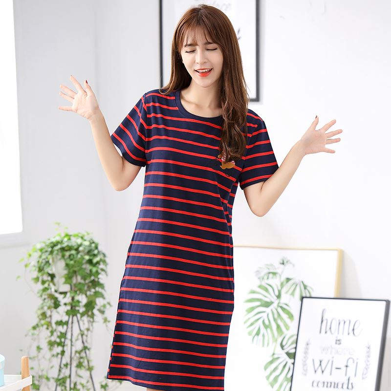 Pajama womens mùa hè váy-một-trong một phương tiện có độ dài đáy nhà váy thuận tiện để mặc váy mỏng.