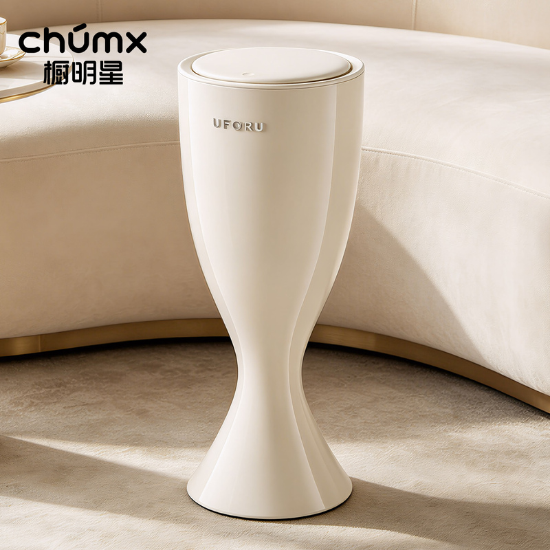 Trash Can for Home Use, 2026 New Model, with Lid, Suitable for Living Room and Kitchen, Movable, Light Luxury, High-End, Tall Design, No Need to Bend Over, High Aesthetic Appeal