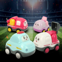 Music toy car set Baby pull-back car Inertial car Childrens engineering car Fire truck toys for boys and girls