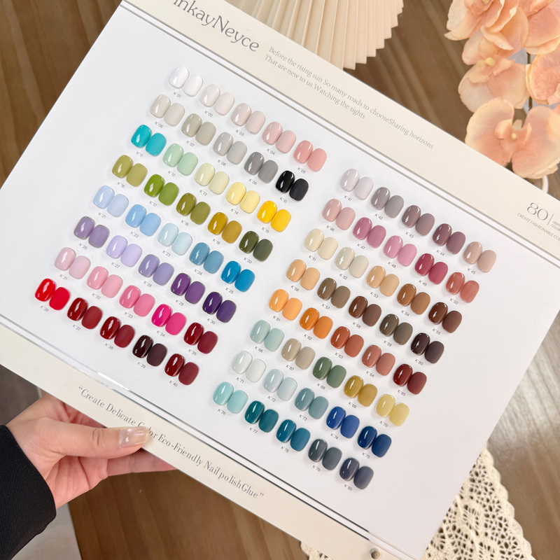 Authentic 80-Color Eco-Friendly Plant-Based Nail Polish Gel 2026 New Trendy Colors for All Seasons, Special Large Set for Opening a Nail Salon
