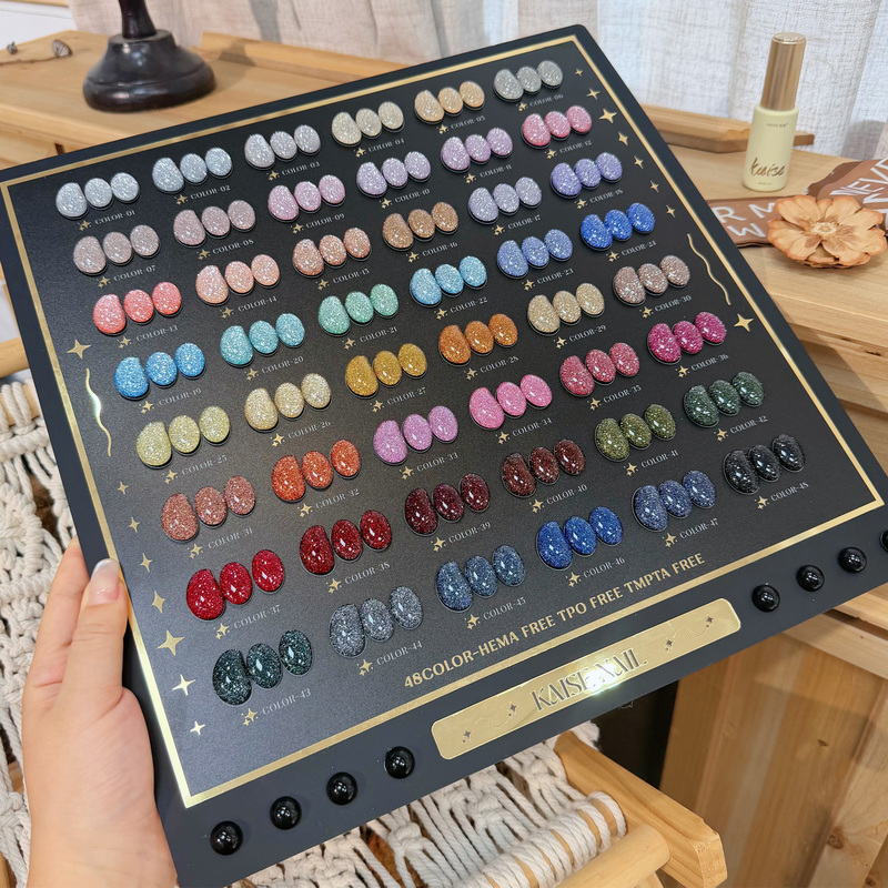 Kaishe 48-Color Treasure Box Crushed Diamond Nail Polish Gel 2026 New Fine Glitter Crushed Diamond Sequins Nail Salon Special Set Kaishe 48-Color Treasure Box Crushed Diamond Nail Polish Gel 2026 New Fine Glitter Crushed Diamond Sequins Nail Salon Special Set