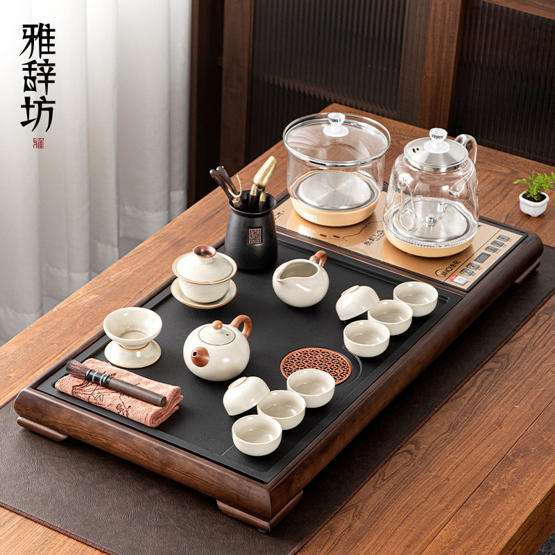 Elegant Workshop 2023 New Tea Set Of Tea Set Fully Automatic Integrated Tea Tray Upper Water Boiling Kettle Tea Table Tea Desk Home-Taobao