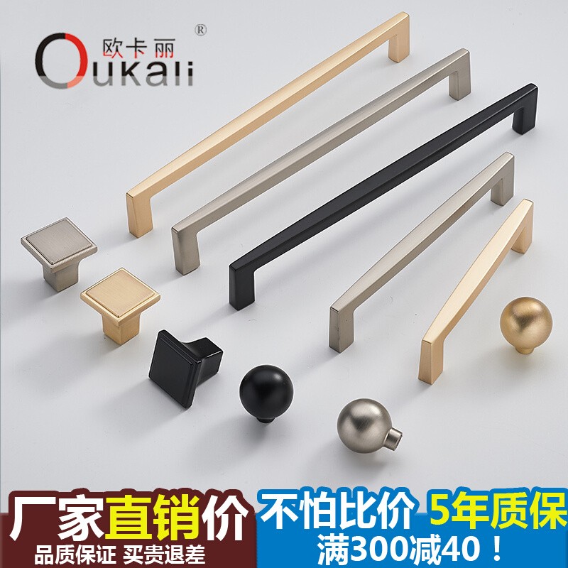 O Cari Modern Minimalist Cabinet Door Wardrobe Whole Cupboard Shoe Cabinet Drawers American Black Zinc Alloy Single Grain Pore Small Handle