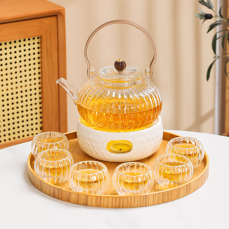 Glass flower fruit tea cooking teapot candles heating warm tea stove light lavish tea tea set of tea tea set to cook tea-ware electric pottery stove-Taobao