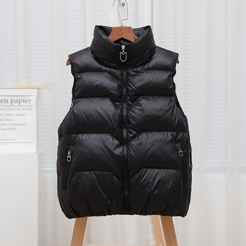 White Duck down Vest for Women, Short Style, 2025 Autumn and Winter, Small Vest, Korean Style, for Petite Women, Outerwear down Jacket Vest