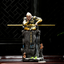 Shou Tao Ren Zisha tea pet back to the fragrance of Tiandaisheng Monkey King Monkey ornaments can raise tea to play tea art