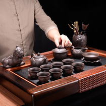 Shou Tao people purple sand tea set kung fu tea set Kung Fu Tea home living room purple sand teapot tea cup creative tea ceremony gifts