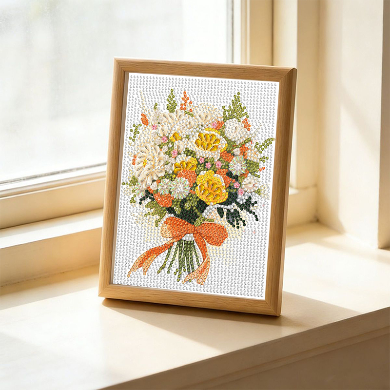 Teacher's Day Sunflower Bouquet Diamond Painting DIY Handmade Paste-On Gift for Teachers, Heartfelt Gratitude Gift Decoration Ornament