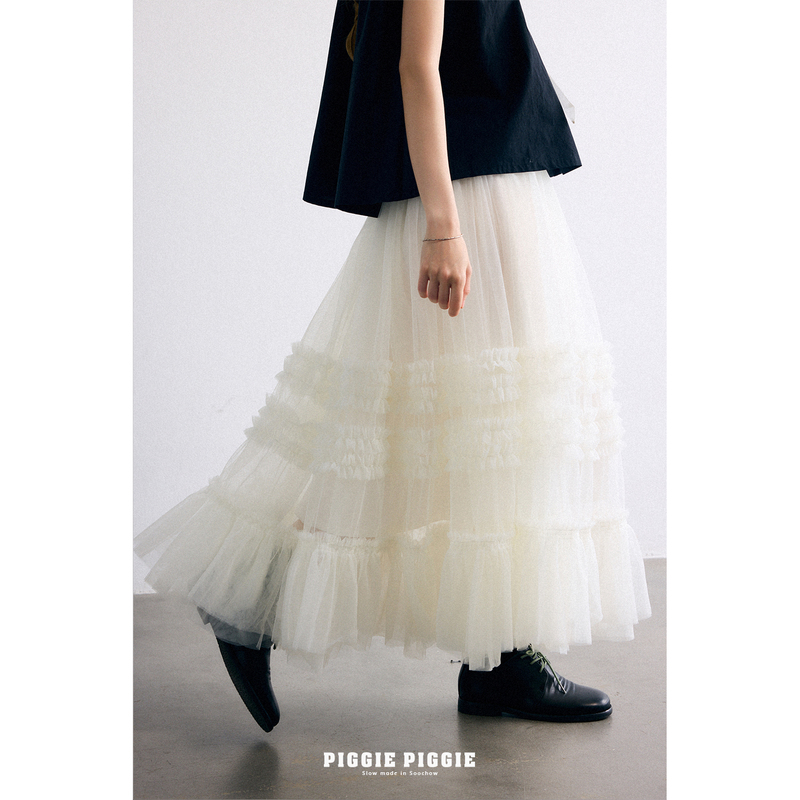 Piggie Piggie Japanese-Style Girly and Fairy-Like Multi-Layered Tulle Fluffy Skirt Pq0107 Piggie Piggie Japanese-Style Girly and Fairy-Like Multi-Layered Tulle Fluffy Skirt Pq0107
