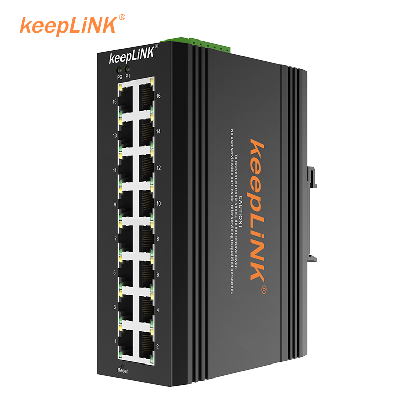keepLINK Fast Industrial Ethernet switch 16-port unmanaged guide rail KP-9000-65-16TX