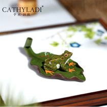 Cathyladi handmade creative purple sand tea pet ornaments home can raise tea to play incense kung fu tea set zero