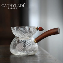 Cathyladi household Road cup tea water separation tea leak Japanese glass tea set set solid wood side handlebar male Cup