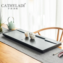 Cathyladi home office simple single layer tea tray natural Wujin stone Tea Sea free lettering tea table