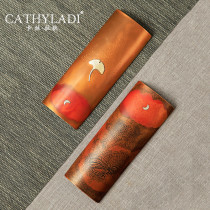 Cathyladi Chinese style pure copper tea home tea ceremony six gentlemen zero with silver tea shovel kung fu tea accessories