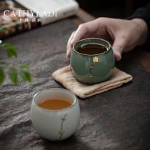 Cathyladi Chinese style simple Gothen Tea Cup home guest ceramic tea tea master Cup single kung fu tea set