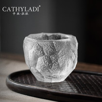 Cathyladi home high-grade tea kung fu tea set Japanese colored glass personal tea cup Master Cup single pack