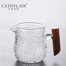 Cathyladi household hammer grain Glass Road cup thickened high temperature resistant tea leak integrated tea ware kung fu tea set