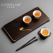 Cathyladi ebony tea tray home simple retro style solid wood Tea Sea dry bubble table Japanese kung fu tea set