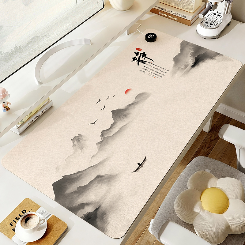 National Style Heated Mouse Pad, Office Desk Warmer, Winter Workstation Desktop Hand Warmer, Extra-Large Keyboard Heating Desk Pad