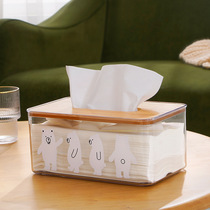 Transparent Bear Tissue Box Home Simple Living Room Bedroom Desktop Tissue Storage Multifunctional Car Napkin Box