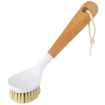 Beech wood long handle pot brush household small brush pot artifact kitchen non-stick pot decontamination cleaning pot brush