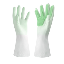 Waterproof Silicone Dishwasher Kitchen Housework Cleaning Magic Dishwashing Gloves for Women Durable Velvet and Thickened